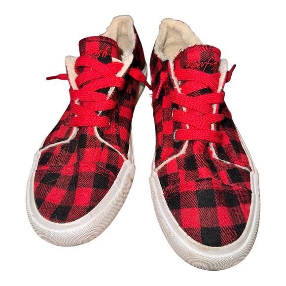 Blowfish Shoes - Blowfish Red and Black Plaid Flats